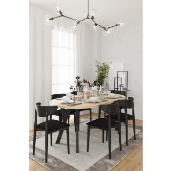 Stół STL191/2 100cm - 180cm rozkładany okrągły stylowa podstawa